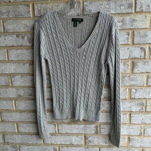 Ralph Lauren Gray V-Neck Sweater
